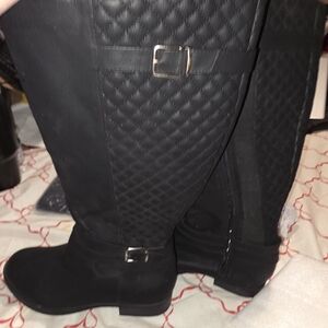 Torrid Black Quilted Over the Knee Boots 9W